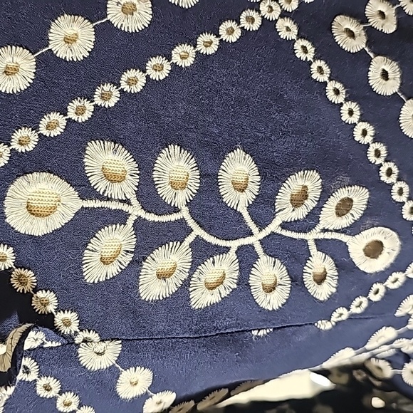 Eylet enbroidery blue rain ruffle top. Blue‎ and white XS. Balloon sleeve… - Picture 8 of 11